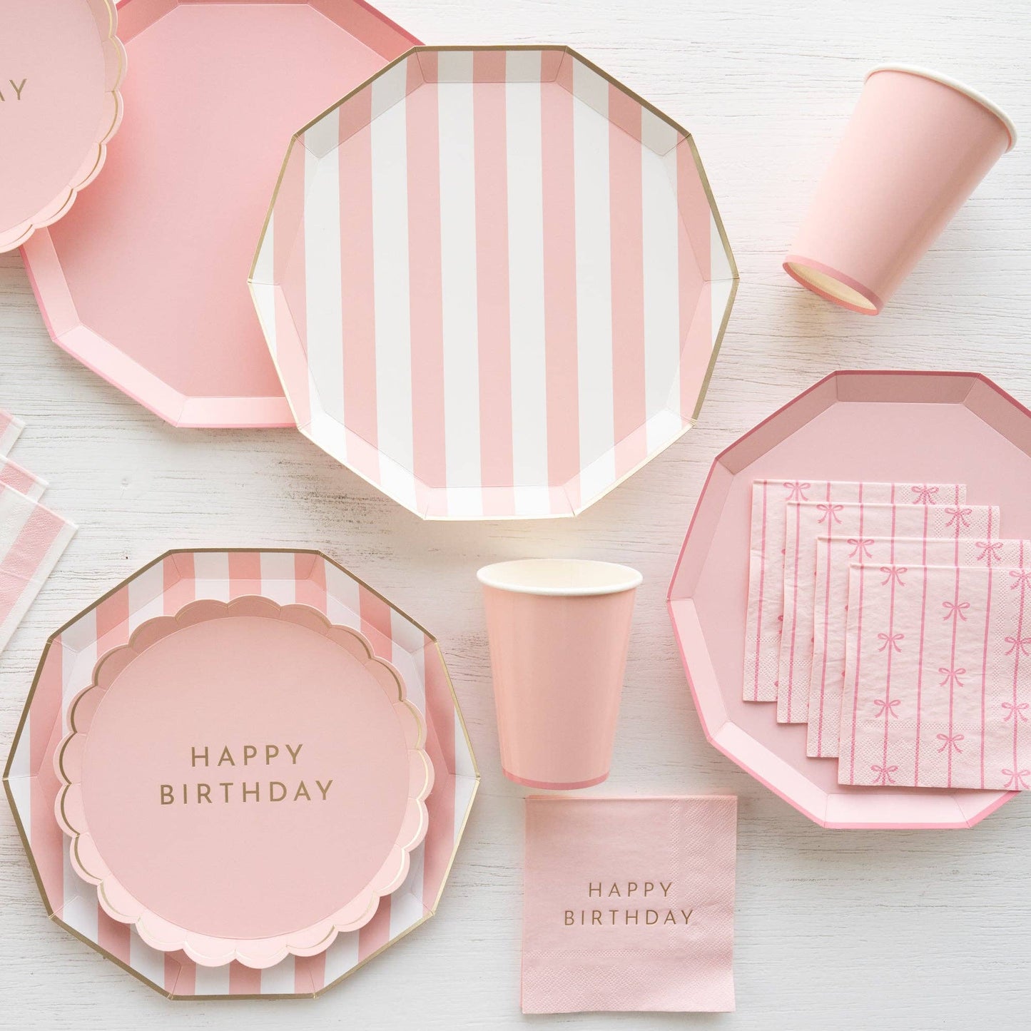 Petal Pink Signature Cabana Stripe Paper Plates