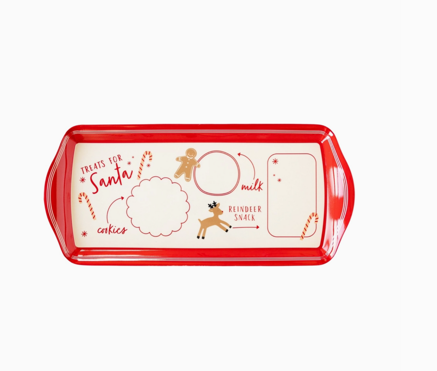 Santa's Cookie + Milk Mini Melamine Tray