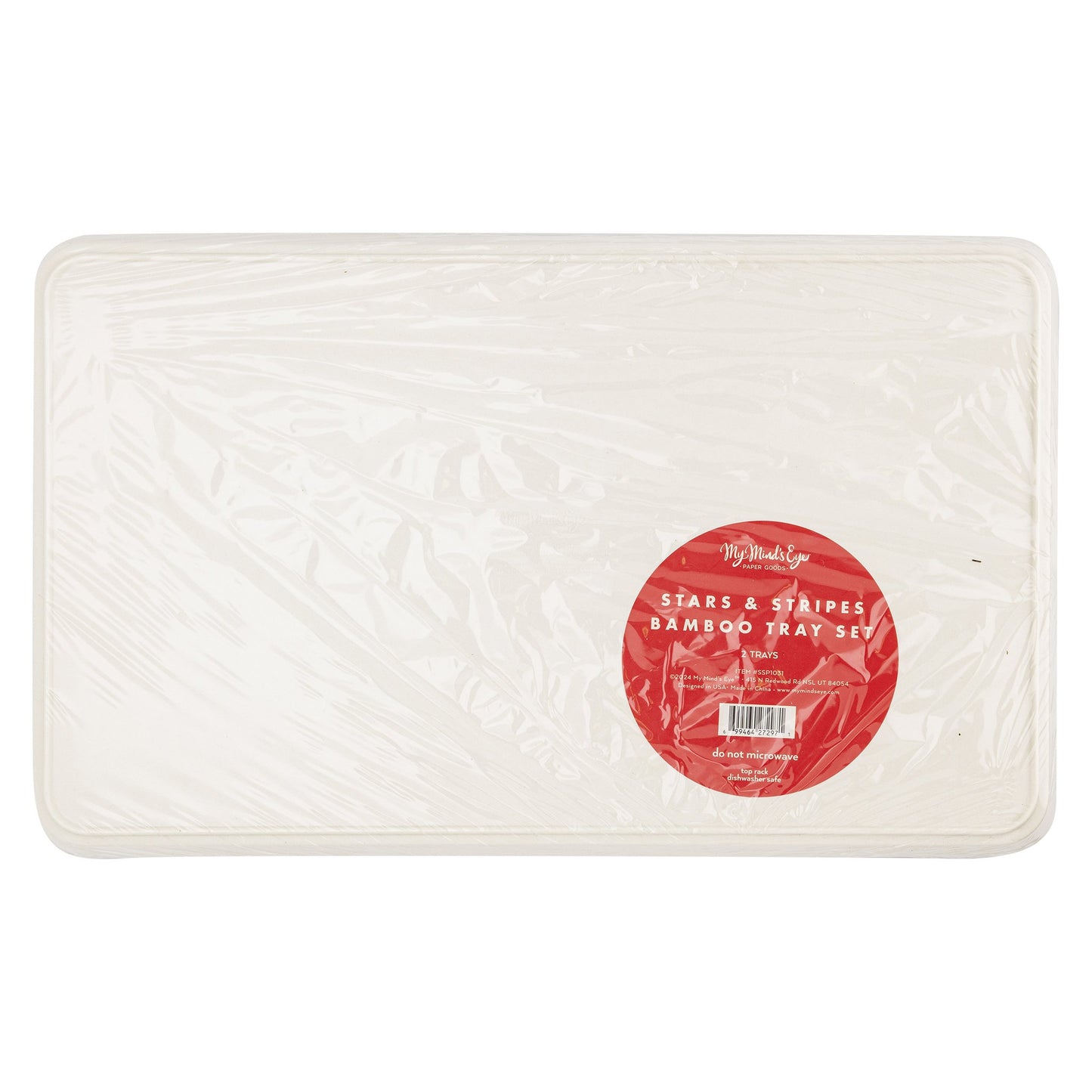 American Flag Stacked Reusable Bamboo Serving Tray Set - Henry + Olives