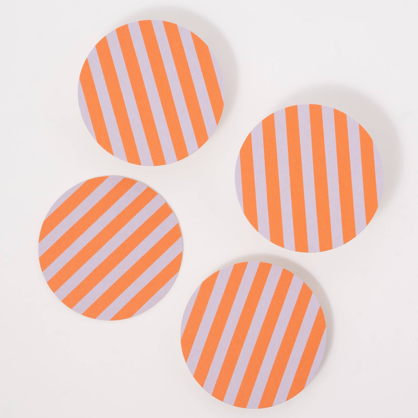 Ultra Violet and Orange Striped Coaster - Set of 4
