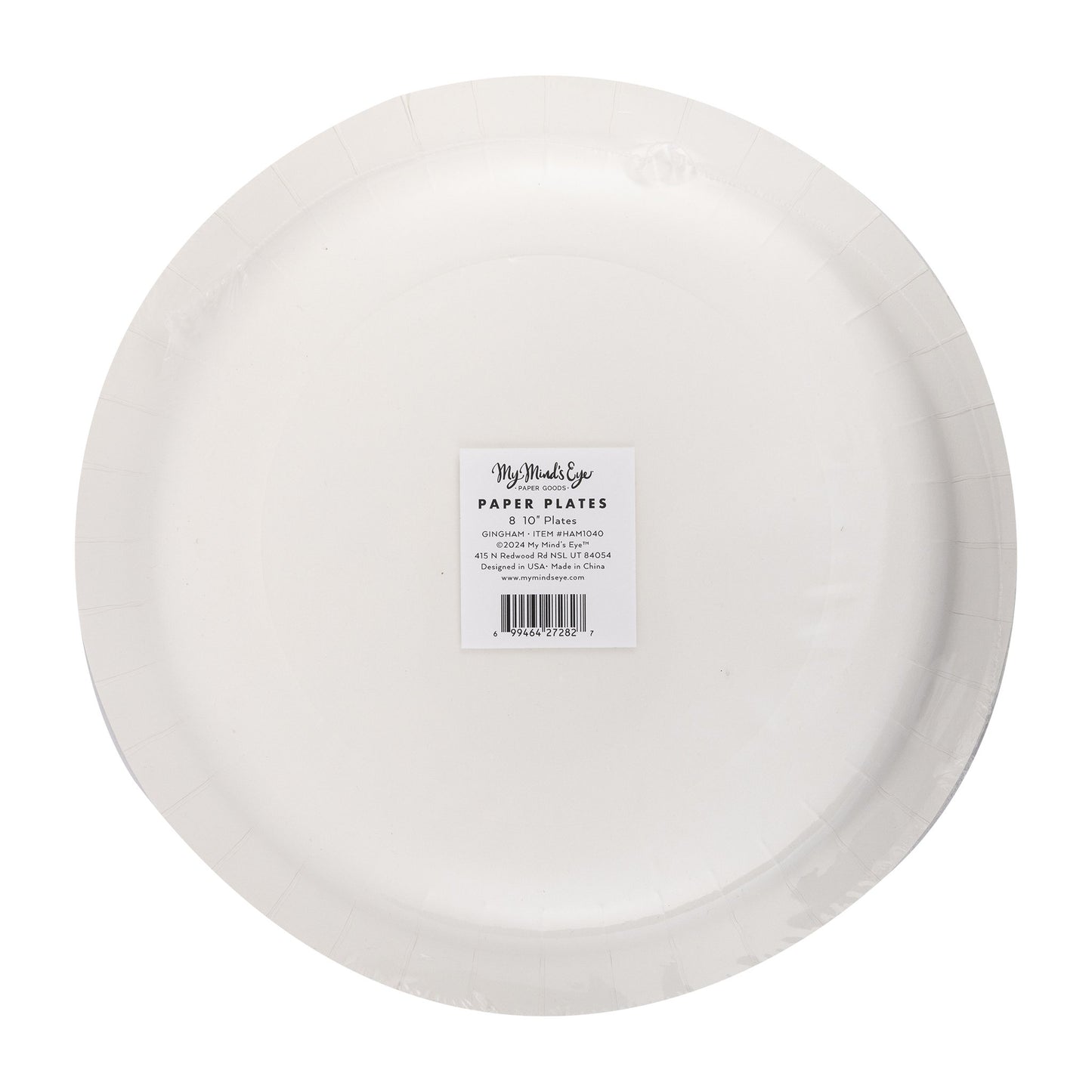 Hamptons Chambray Gingham Paper Plate - Henry + Olives