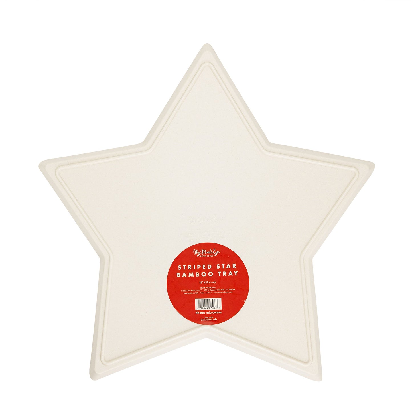 Hamptons Star Shaped Red Stripe Reusable Bamboo Tray - Henry + Olives