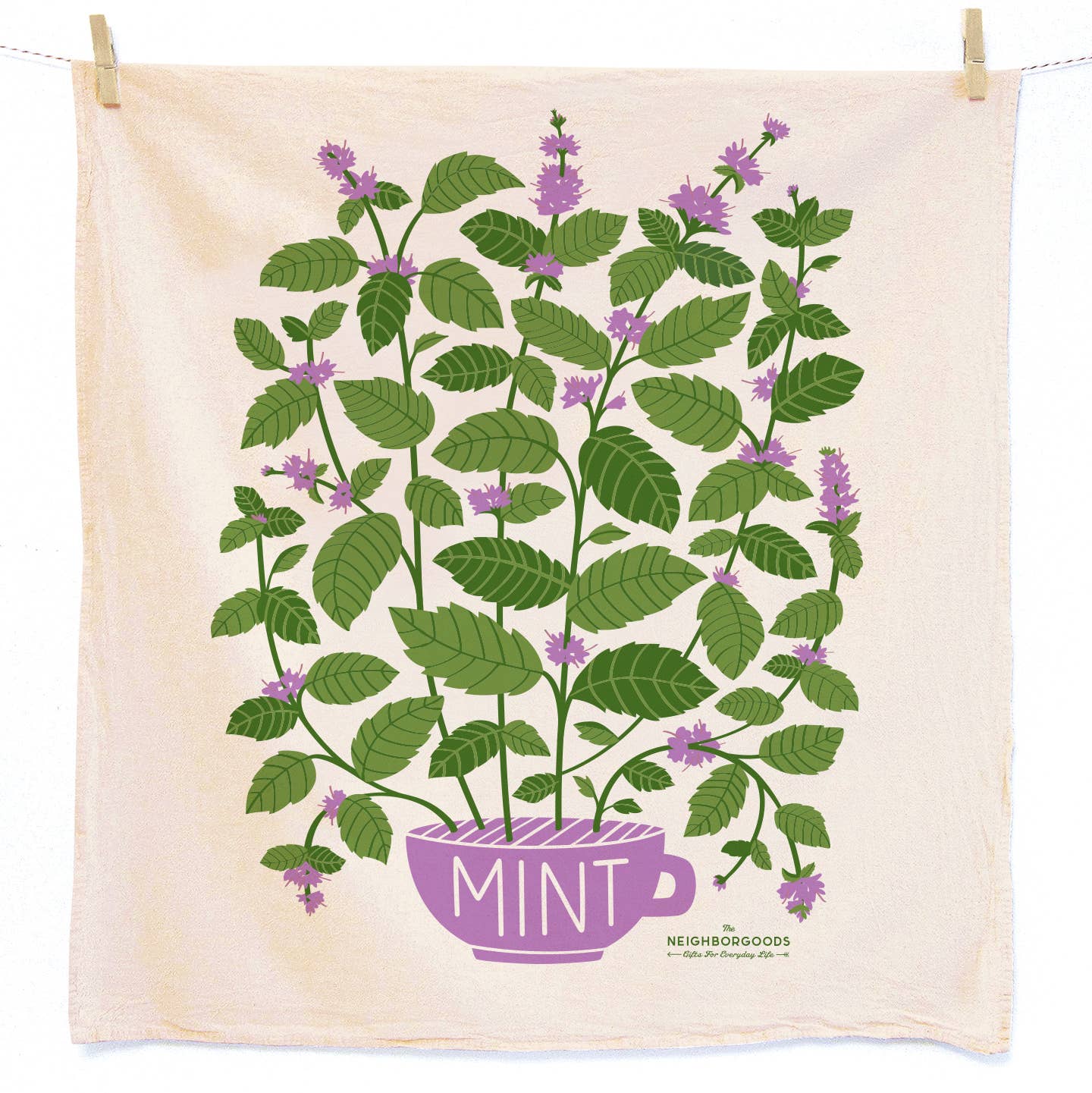 Purple Lilac- Tea Towel Set of 2 (Lilac, Mint) - Henry + Olives
