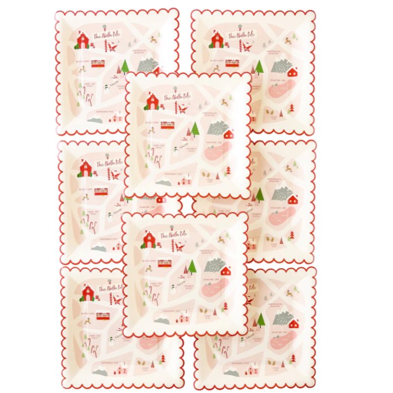 Believe North Pole Map Paper Plate - Henry + Olives