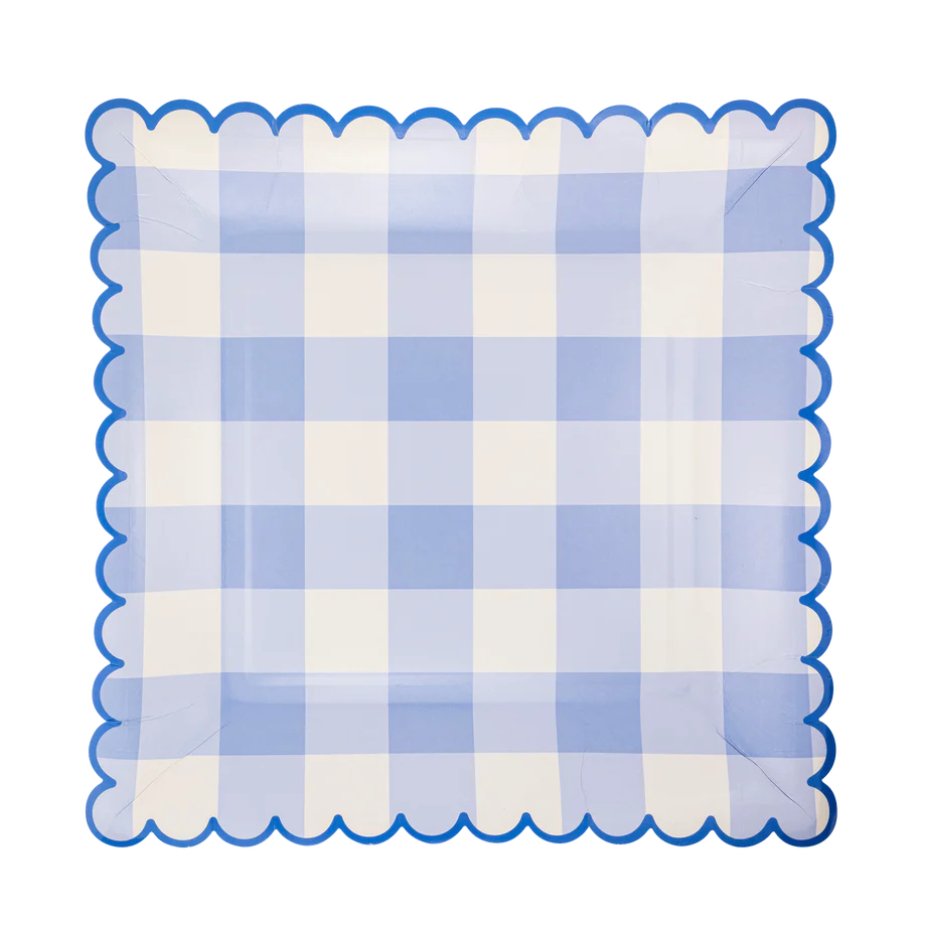Blue Gingham Paper Plate - Henry + Olives
