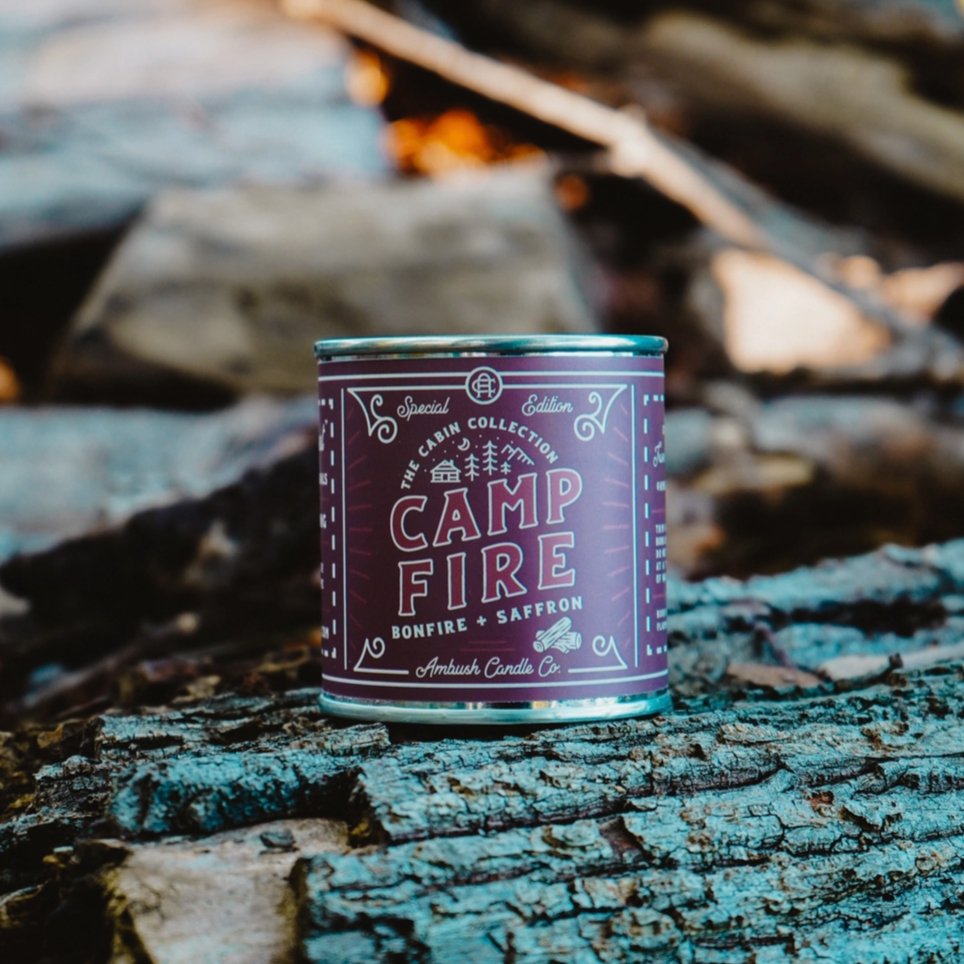 Campfire 8 oz Soy Candle - Bonfire + Saffron - Henry + Olives