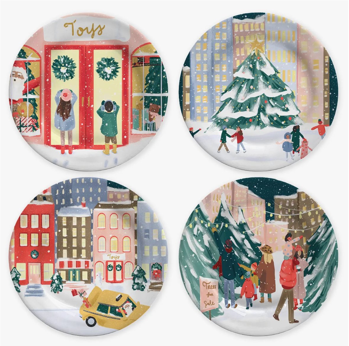 City Sidewalks Melamine Plate Set - Henry + Olives