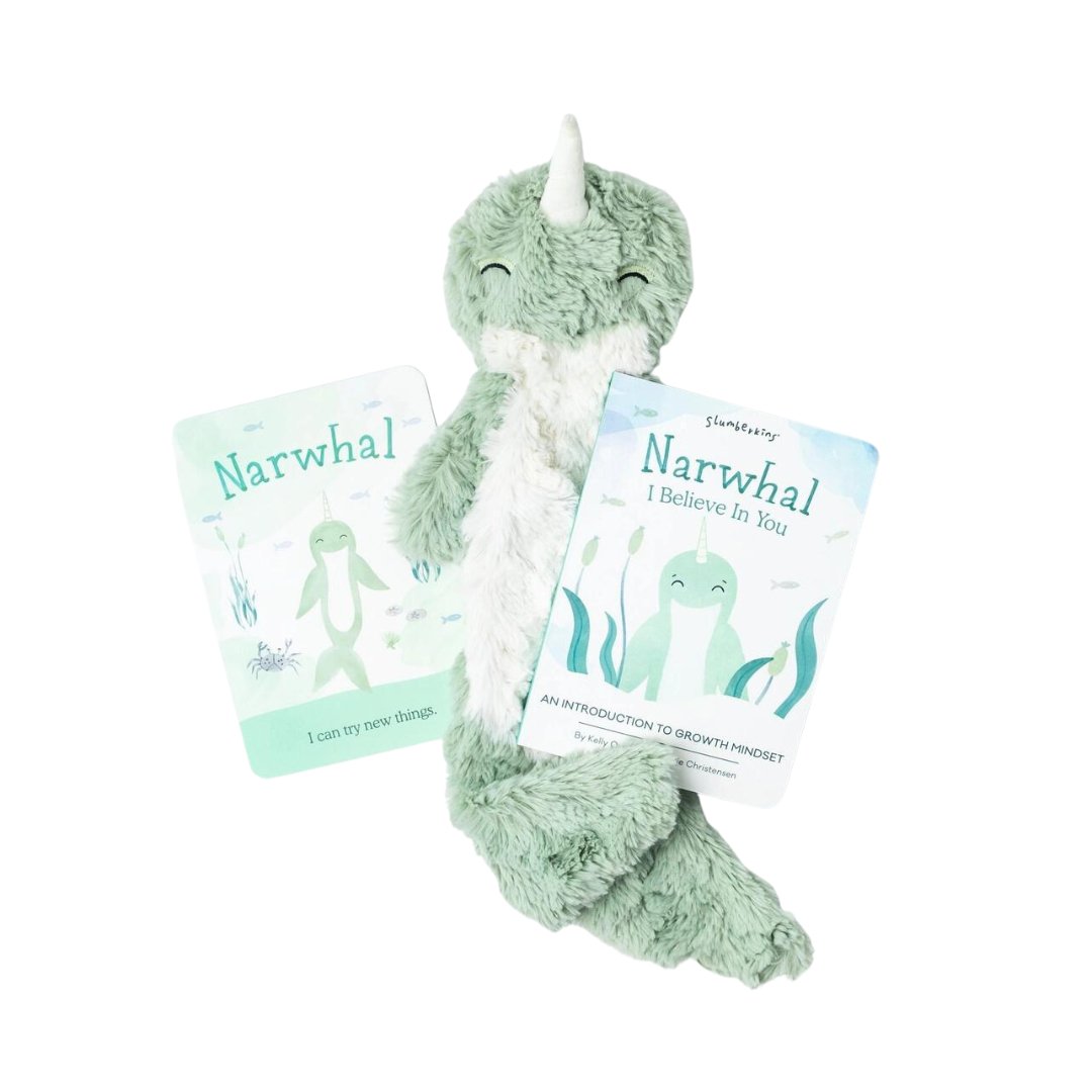 Narwhal Snuggler + Growth Mindset Intro Book - Henry + Olives