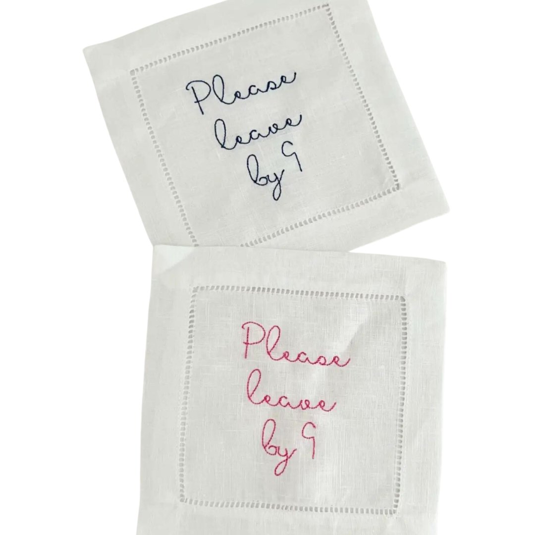 Please Leave by 9 Cocktail Napkins, Set of 4 - Henry + Olives