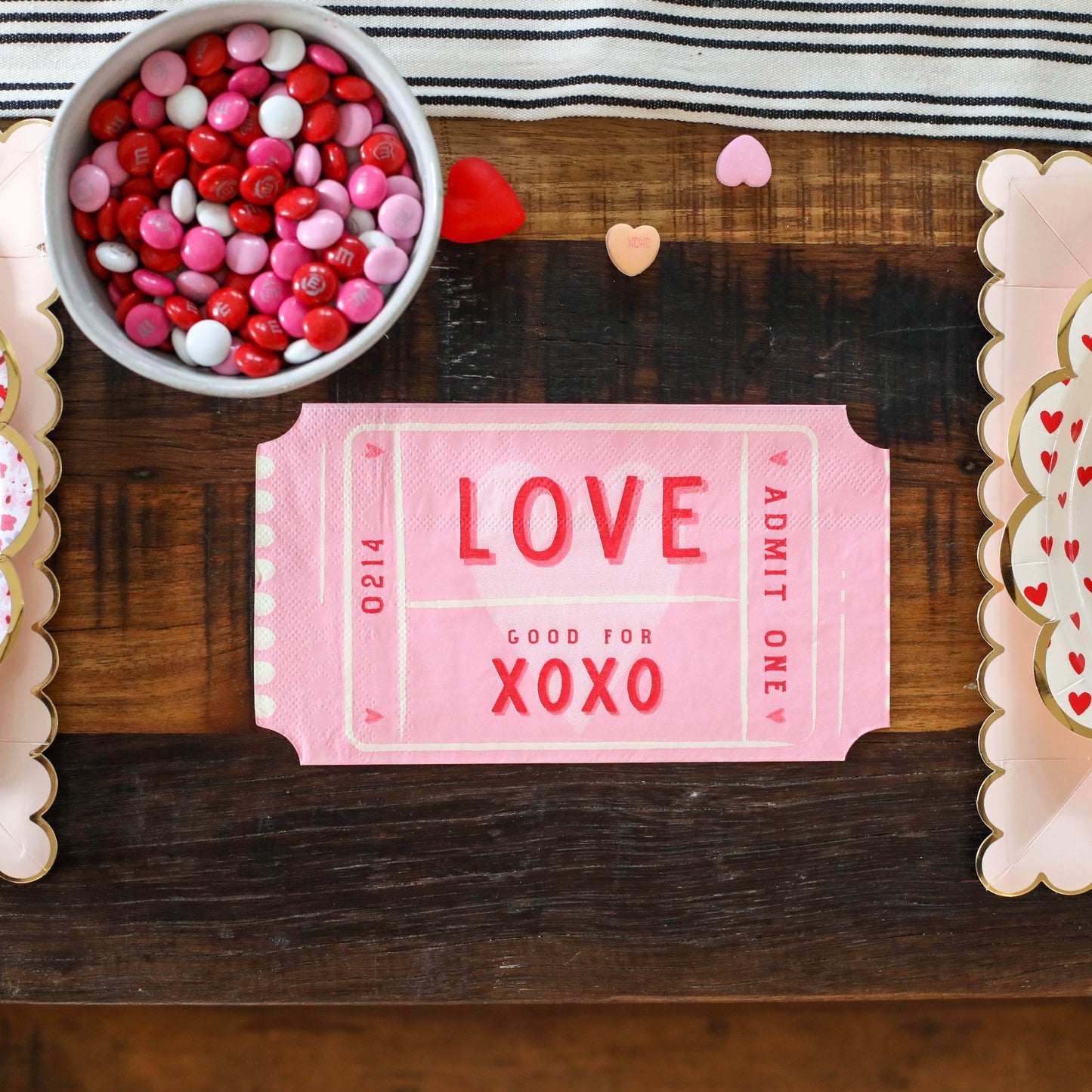 Valentine's Day Love Ticket Napkins - Henry + Olives