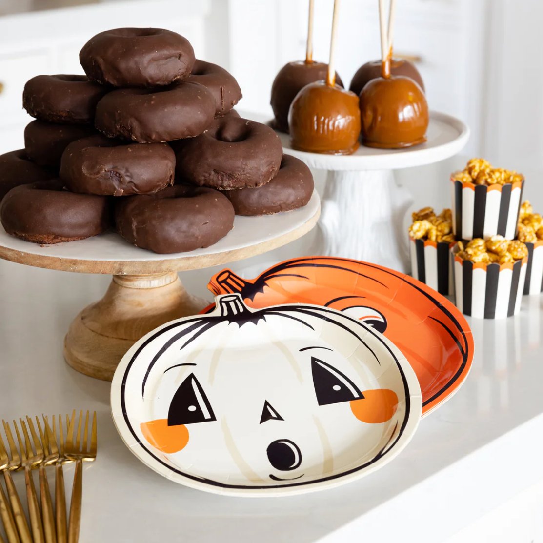 Vintage Halloween Pumpkin Shaped Plates - Henry + Olives