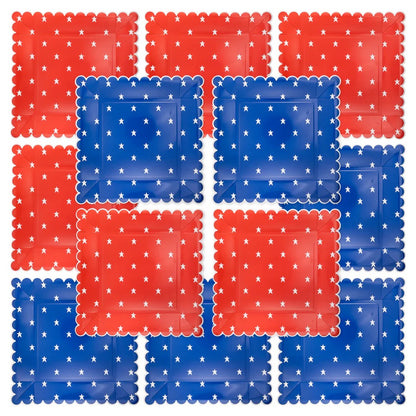 Red and Blue Star Paper Plate Set