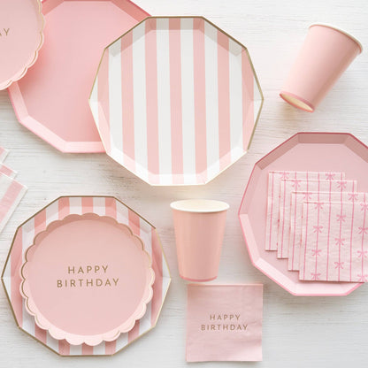 Petal Pink Signature Cabana Stripe Paper Plates