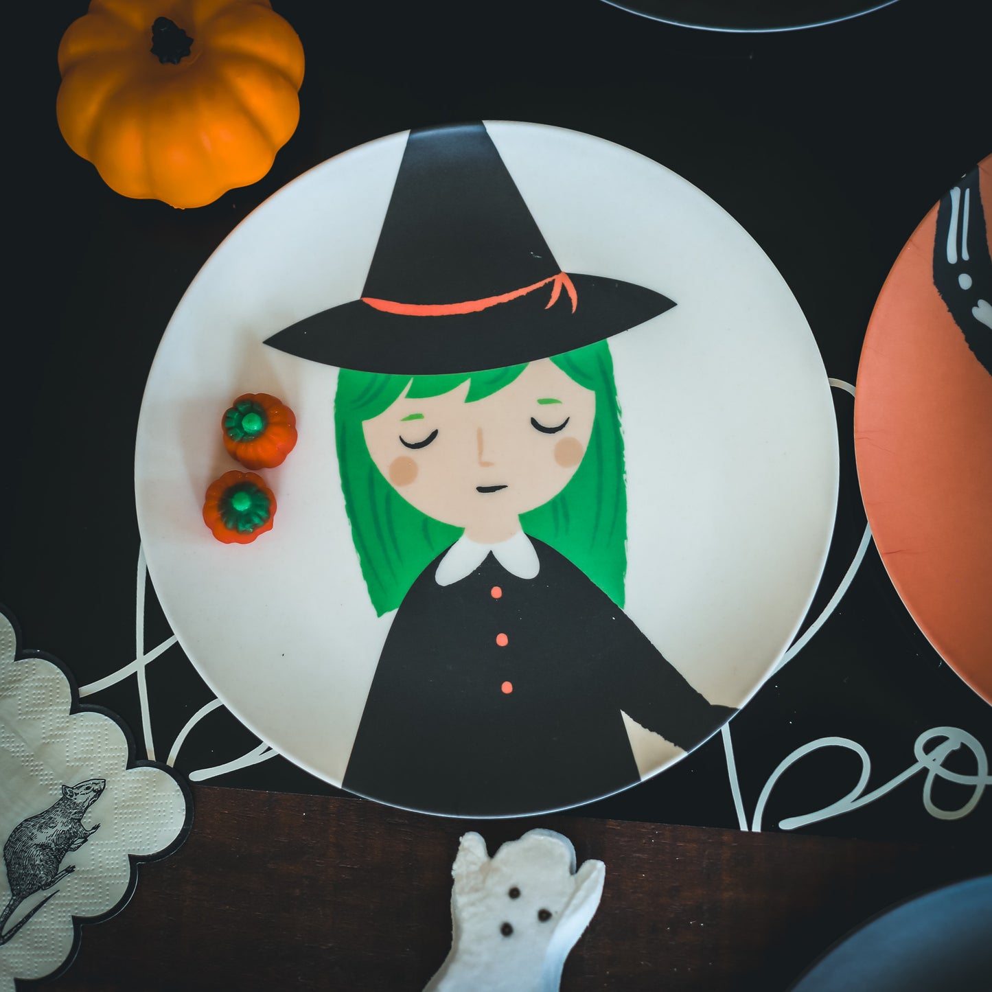 Trick or Treat Bamboo Reusable Halloween Plates