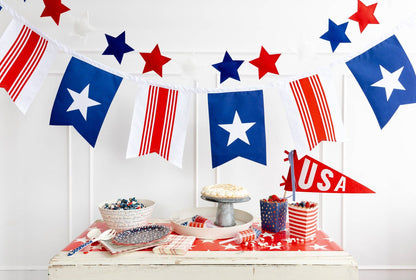Hamptons Oversized Outdoor Fabric Flag Pennant Banner