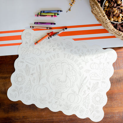 Give Thanks Coloring Thanksgiving Placemats