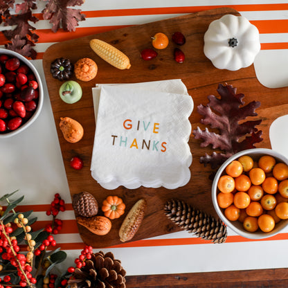 Give Thanks Thanksgiving Cocktail Napkins