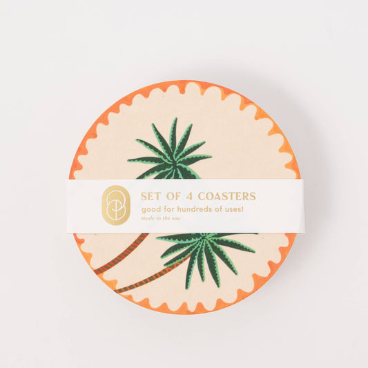 Palm Trees Coasters - Set of Four