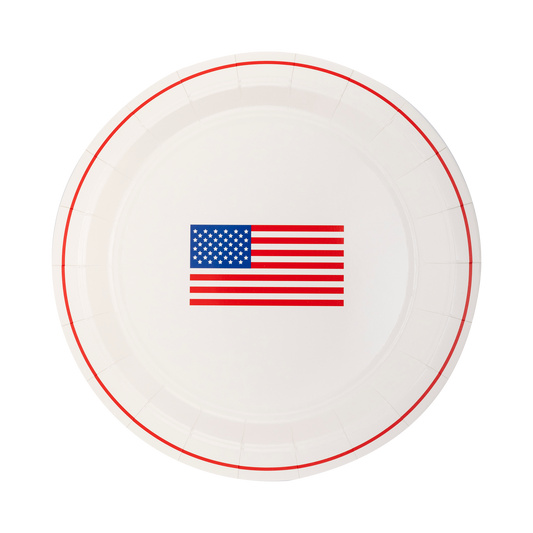 Round Flag Paper Plate