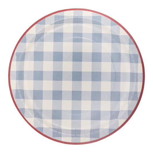 Hamptons Chambray Gingham Paper Plate - Henry + Olives