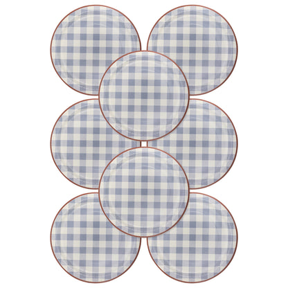 Hamptons Chambray Gingham Paper Plate - Henry + Olives