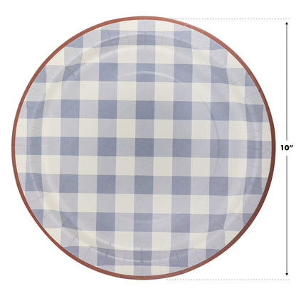 Hamptons Chambray Gingham Paper Plate - Henry + Olives