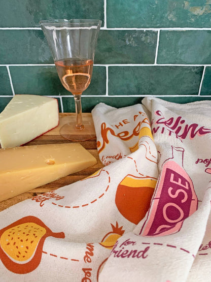 Perfect Pairing - Tea Towel Set of 2 (Wine, Cheese) - Henry + Olives