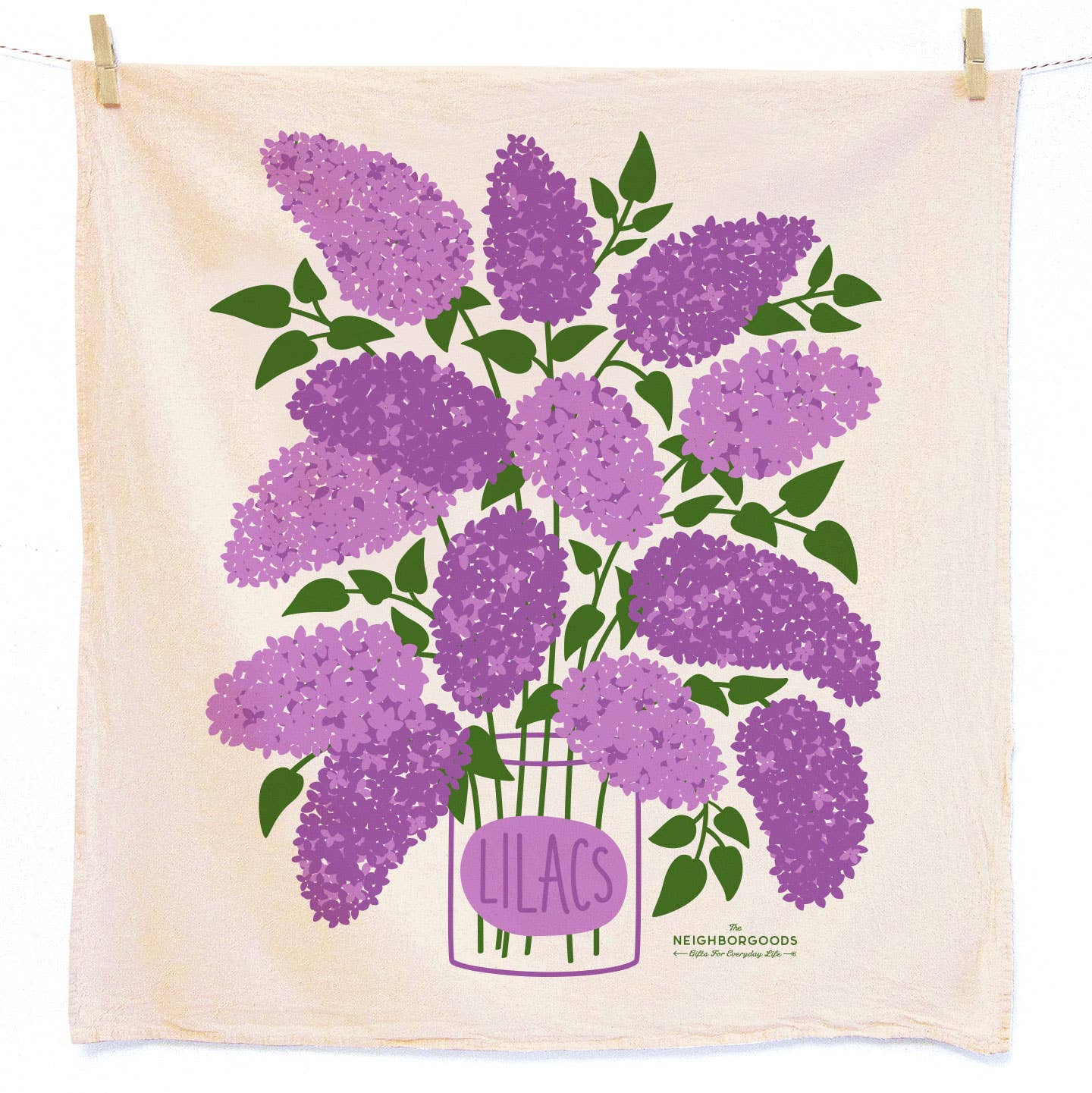 Purple Lilac- Tea Towel Set of 2 (Lilac, Mint) - Henry + Olives