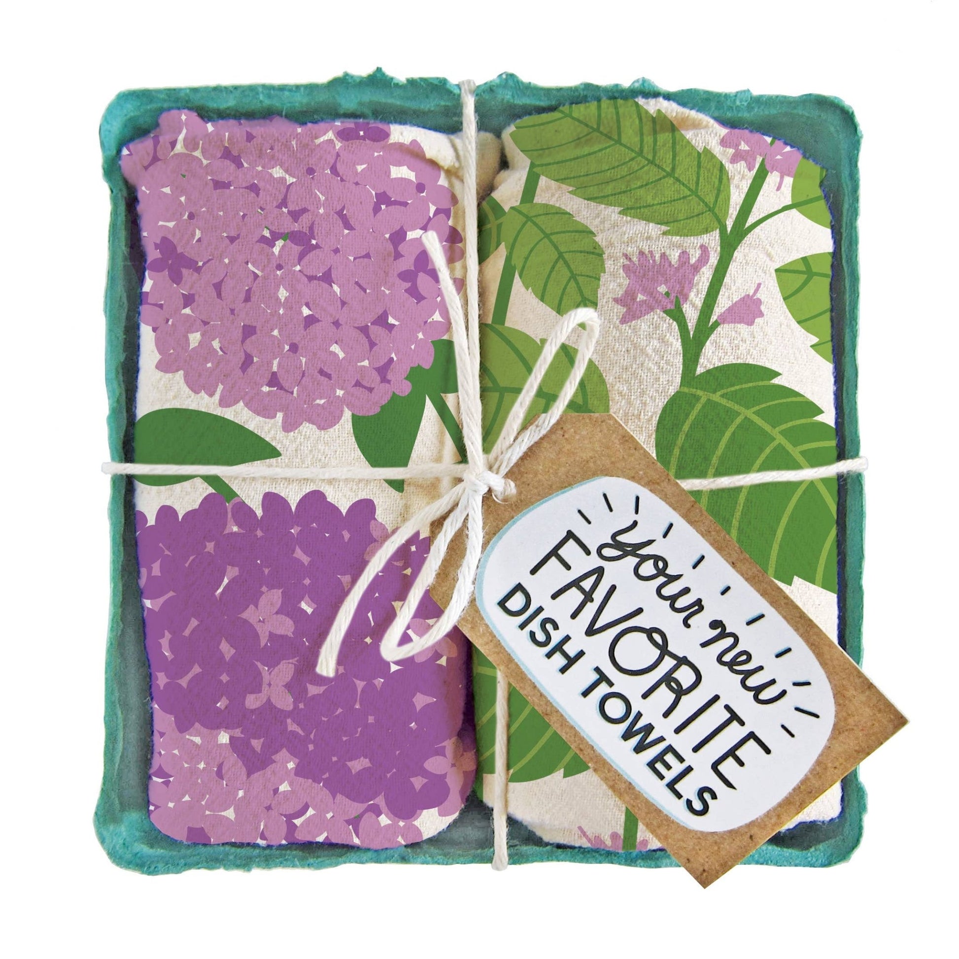 Purple Lilac- Tea Towel Set of 2 (Lilac, Mint) - Henry + Olives