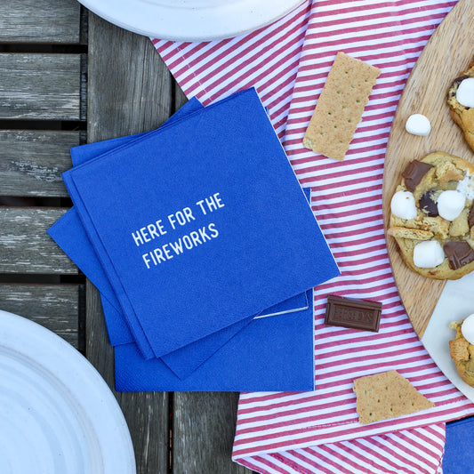 Here For Fireworks Paper Cocktail Napkins
