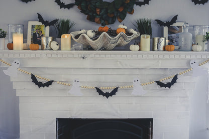 Bats + Ghouls Wooden Bead Halloween Banner - Henry + Olives