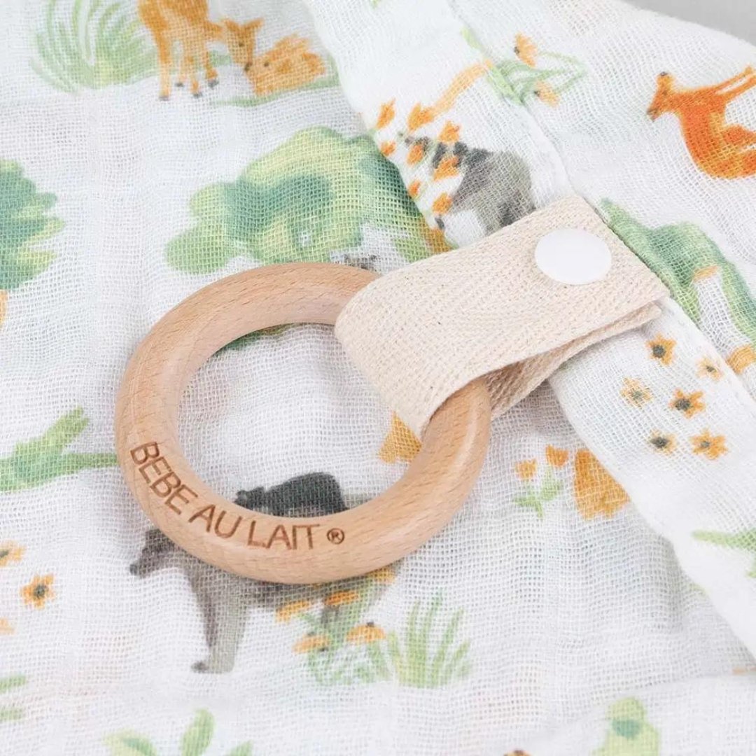Bebe au Lait Forest Friends Classic Muslin Teether Blanket - Henry + Olives
