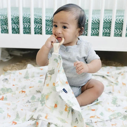 Bebe au Lait Forest Friends Classic Muslin Teether Blanket - Henry + Olives