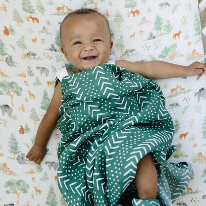 Bebe au Lait Forest Friends + Mudcloth Classic Muslin Swaddle Blanket Set - Henry + Olives