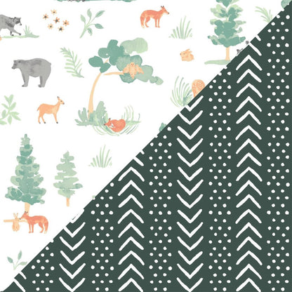 Bebe au Lait Forest Friends + Mudcloth Classic Muslin Swaddle Blanket Set - Henry + Olives