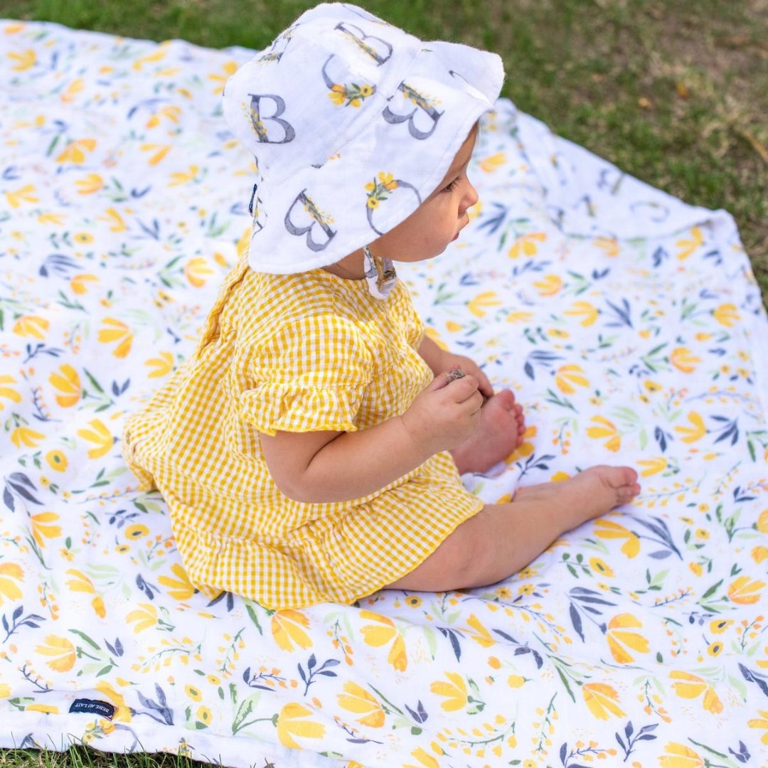 Bebe au Lait Royal Garden + Floral Alphabet Oh-So-Soft Snuggle Blanket - Henry + Olives