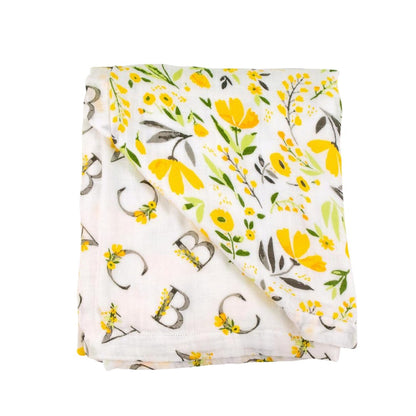 Bebe au Lait Royal Garden + Floral Alphabet Oh-So-Soft Snuggle Blanket - Henry + Olives