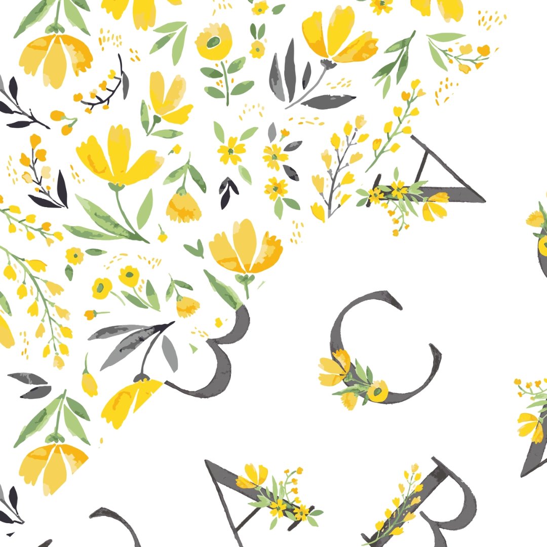 Bebe au Lait Royal Garden + Floral Alphabet Oh-So-Soft Snuggle Blanket - Henry + Olives