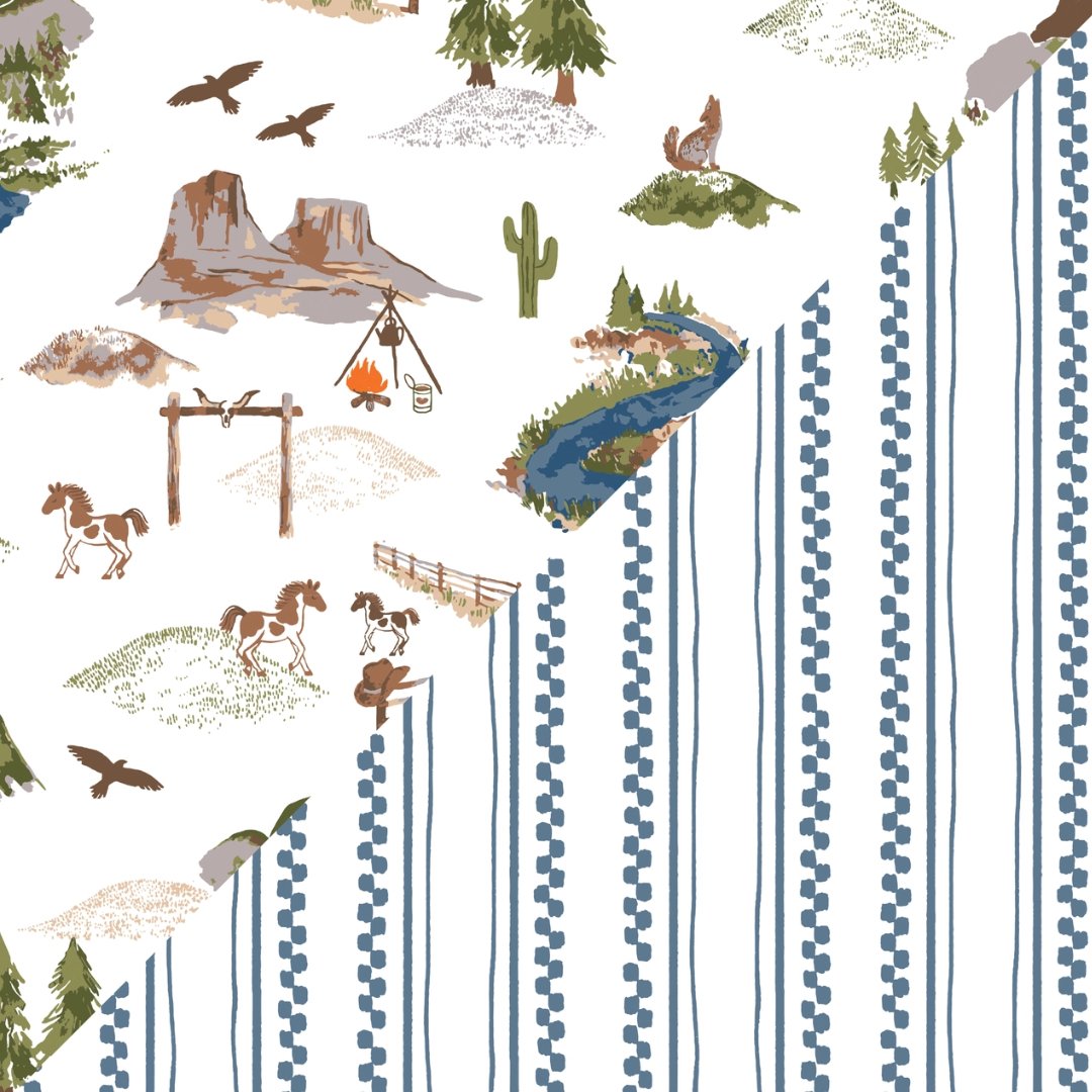 Bebe au Lait Wyoming + Western Stripe Classic Muslin Swaddle Blanket Set - Henry + Olives