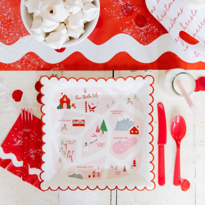 Believe North Pole Map Paper Plate - Henry + Olives