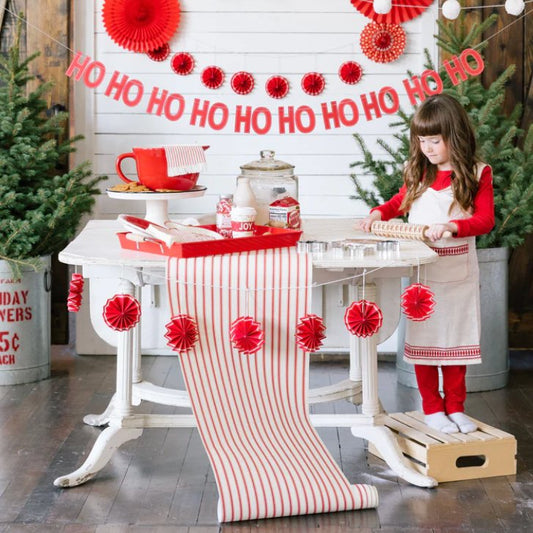 Believe Red + White Stripe Table Runner - Henry + Olives