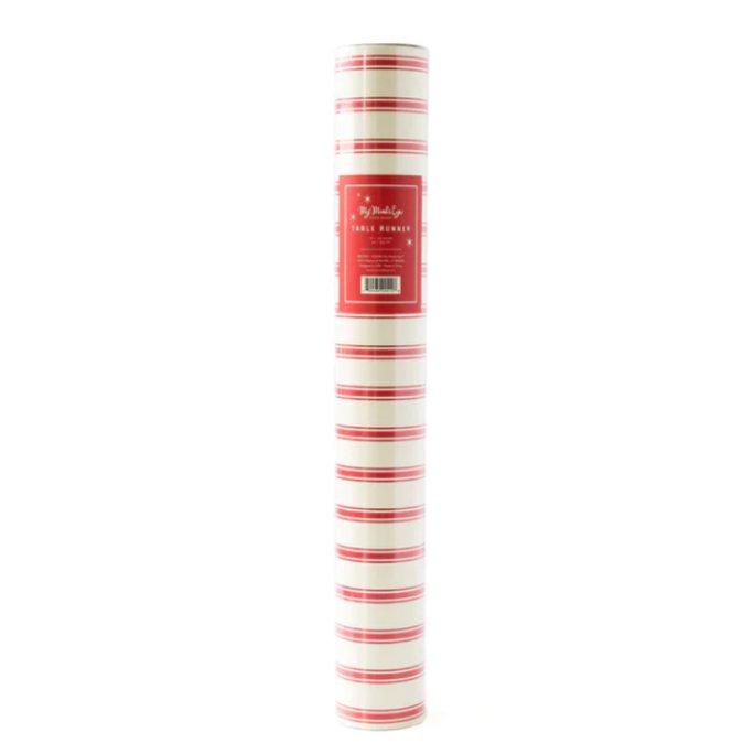 Believe Red + White Stripe Table Runner - Henry + Olives