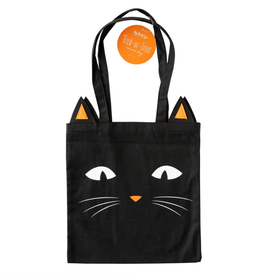Black Cat Canvas Trick or Treat Bag - Henry + Olives