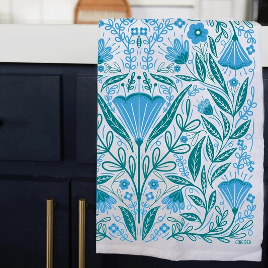 Blue Blossoms Tea Towel - Henry + Olives