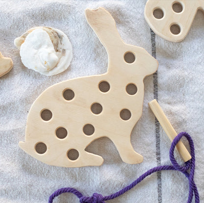Bunny Wooden Lacing Toy - Henry + Olives