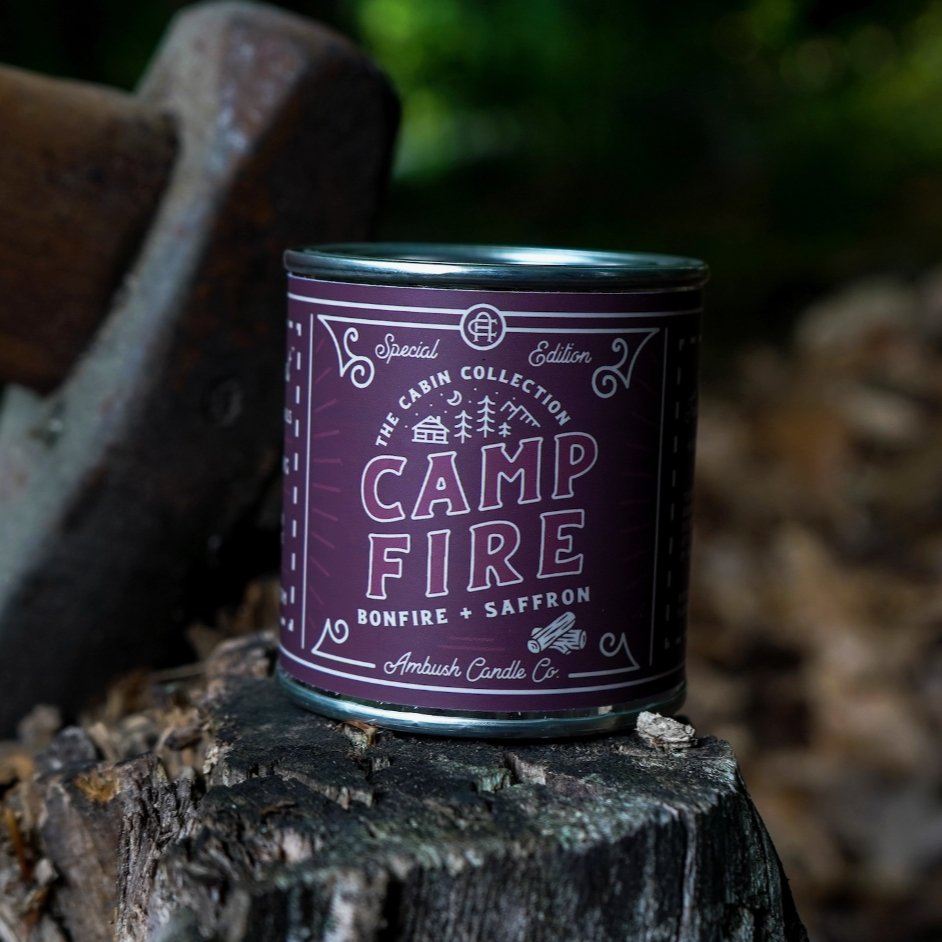 Campfire 8 oz Soy Candle - Bonfire + Saffron - Henry + Olives