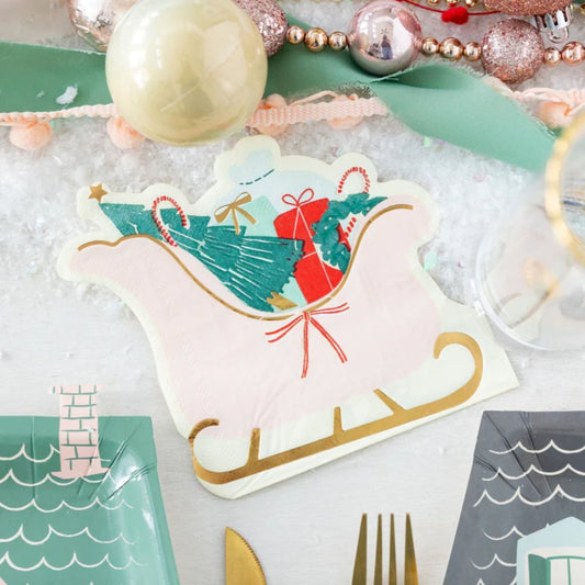 Christmas Sleigh Shaped Napkins - Henry + Olives