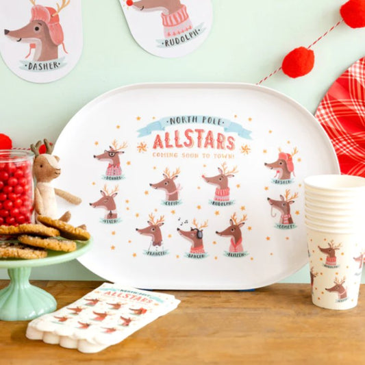 Dear Rudolph Reindeer Melamine Tray - Henry + Olives