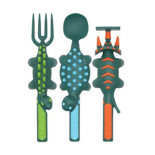 Dinosaur Utensils Set of 3 - Henry + Olives