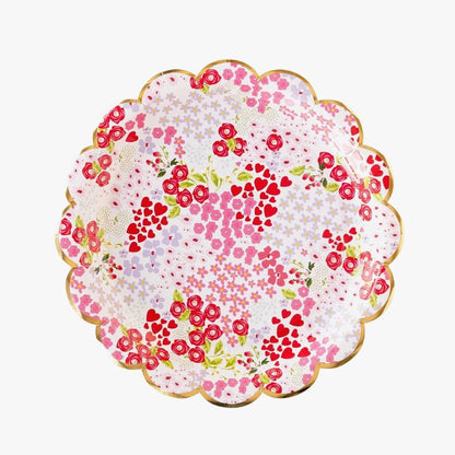 Ditzy Heart & Florals Paper Plate - Henry + Olives